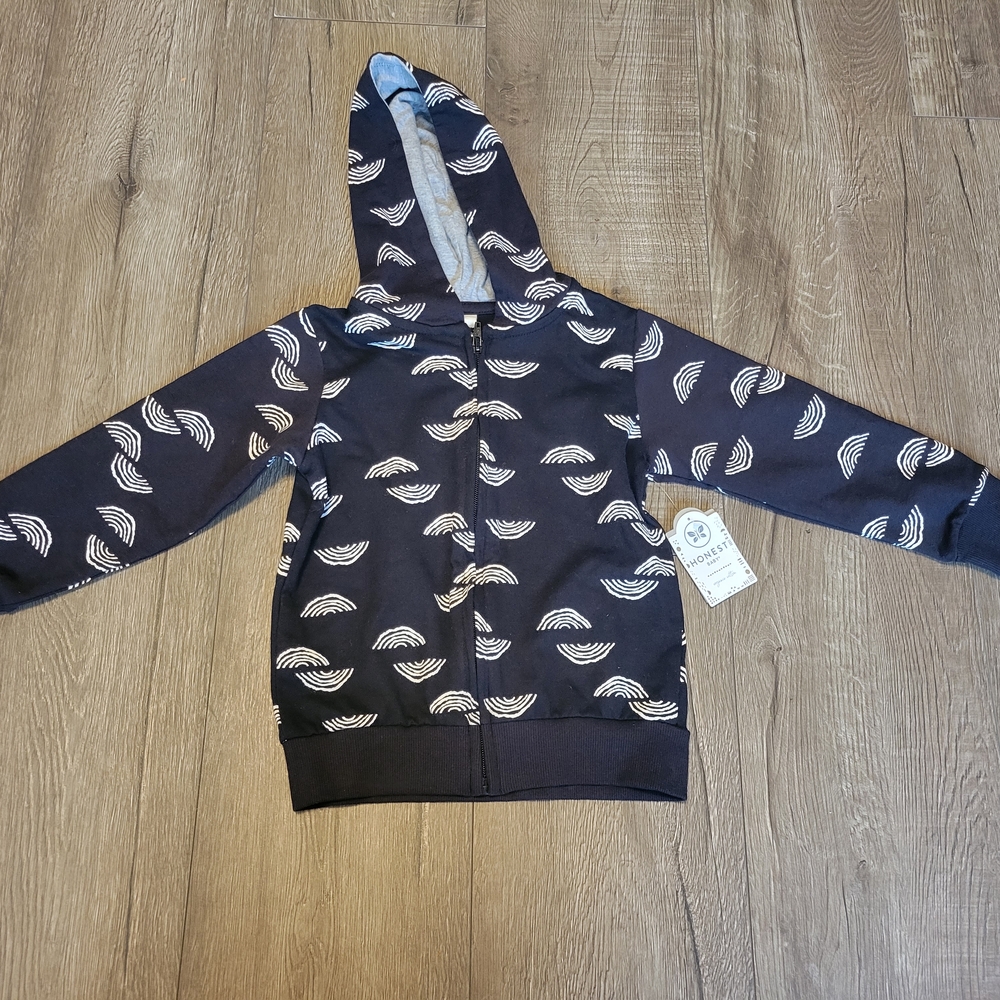 The Honest Company Kids Hoodie in Navy with White Pattern
